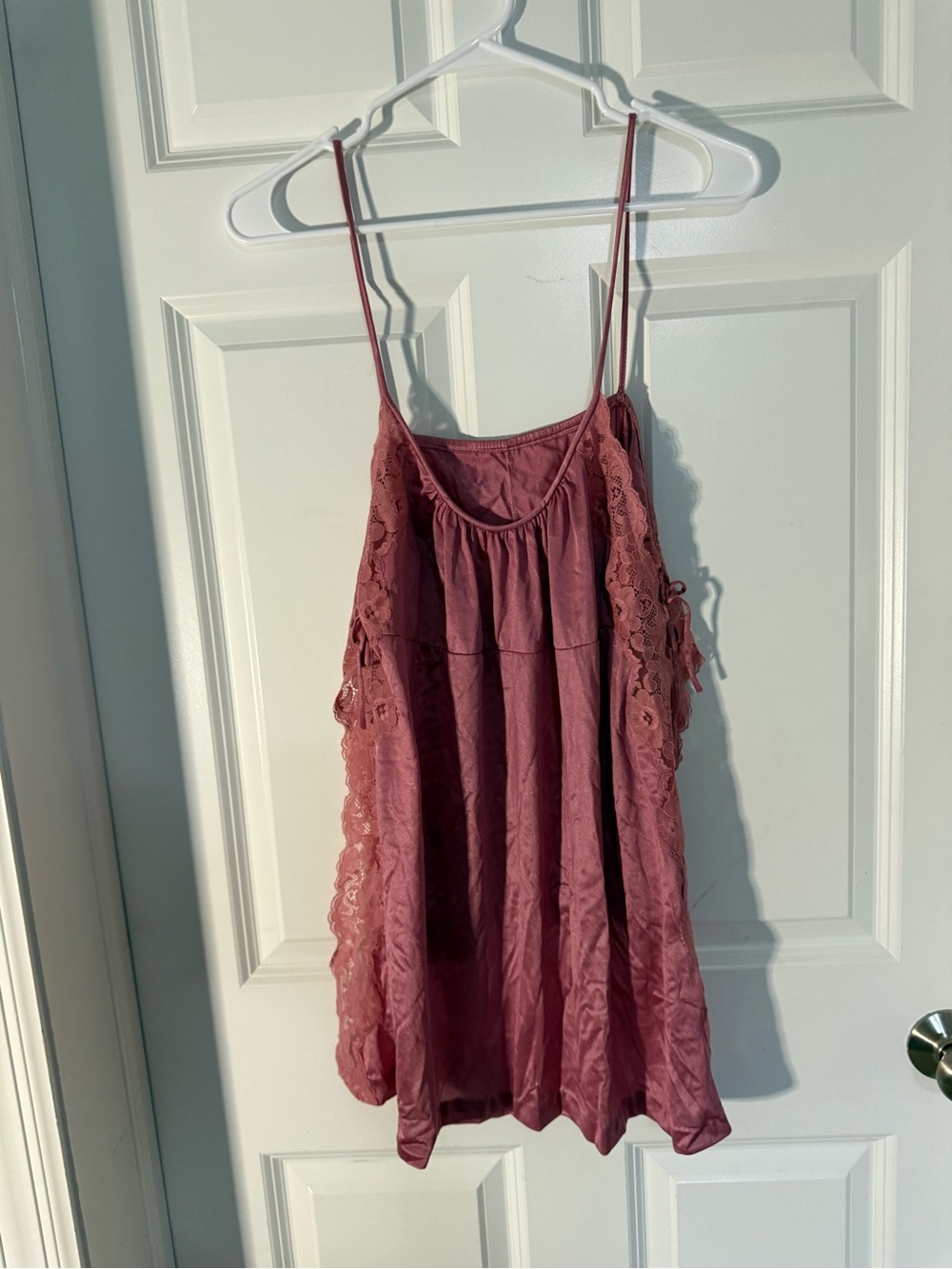 Vintage Lord & Taylor Mauve Pink Lace Camisole Top ILGWU Union Made 70s 80s